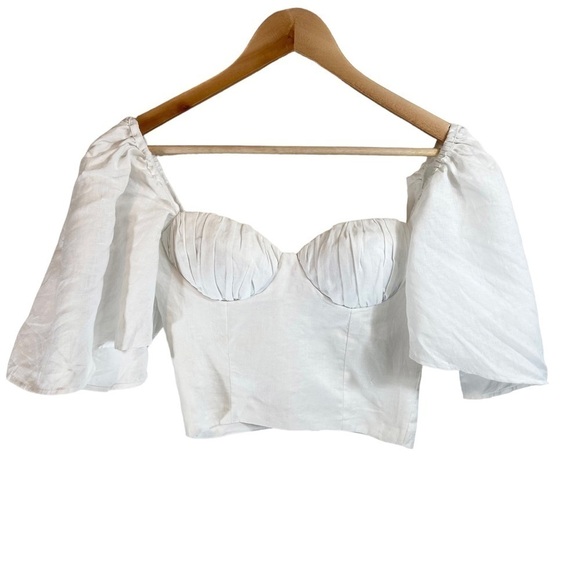 Azulu Columbia Linen Corset Top - Picture 1 of 9